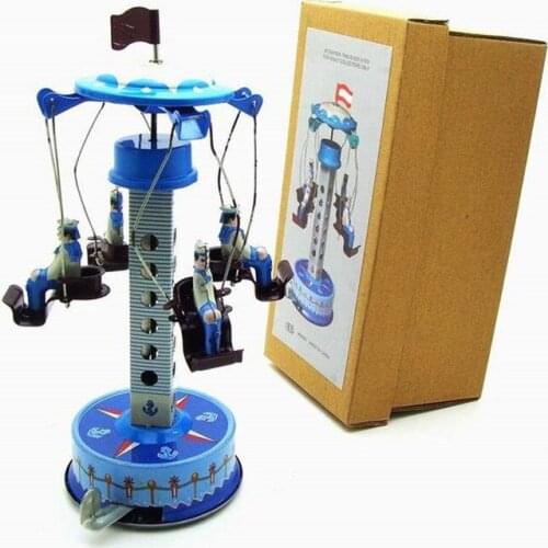 Classic Clockwork Wind Up Tin Toy Antique Style Training Rotary Tower Wind Up Toys Models For Adult Kids Collectible Gift