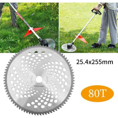 80T 255X25.4mm Brush Cutter Blade Lawn Mower Cutter Replacement Circular Saw Blade For Cutting Grass Trimmer Blade