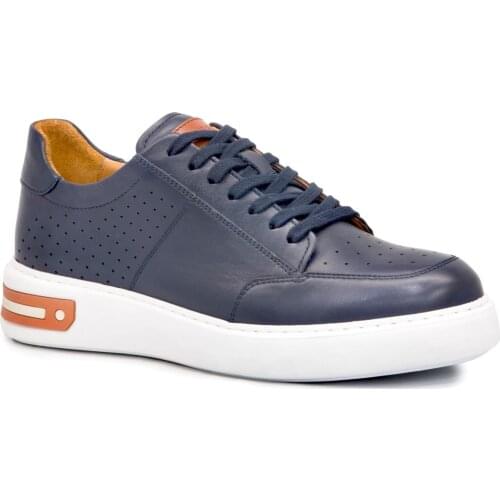 Libero Lbr 3787 Navy Blue 2021 Summer Male Elevator Shoes Real Cow Leather Bound Street Casual Sneakers Daily Comfortable Outsole