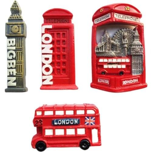 London Landscape)Fridge Magnet,Creative Travel Commemorate Crafts 3D Ornaments Magnetism Resin Material Refrigerator Stickers