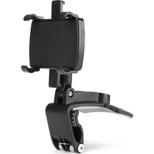 Mayitr 1pc 360 Degree 3 IN 1 Clip On Dashboard Mobile Phone Holder Universal Black ABS Mount Stand for Car Interior Accessories