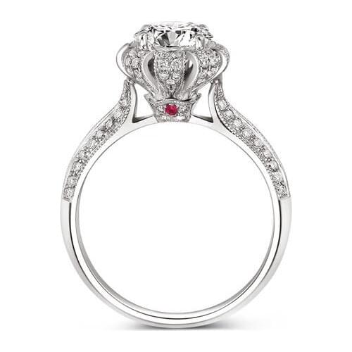 Trendy luxury halo red zircon engagement ring for Wedding Engagement women and ladys love girl finger Jewelry gift moonso R4896