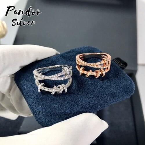 Fashion Charm Silver Plated Original 1:1 Replica,Trio Ring With Sliding Rings Jewelry Gift Suitable For Female With Logo