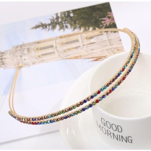 Fashion Alloy Rhinestones Simple and Elegant Ladies Diamond Headband Flower Hair Accessories Birthday Wedding Party Wear