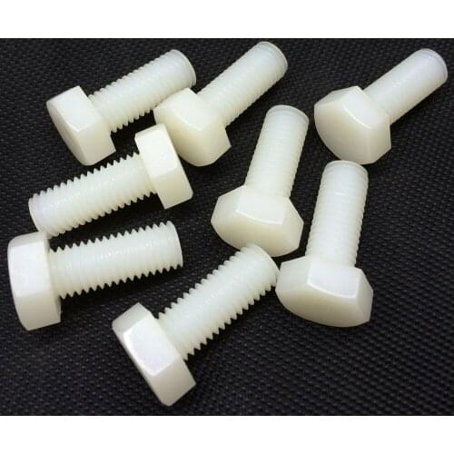 M10X35 Nylon bolt screw outer hexagon thread bolt,Light Weight DIY TOY Airplane ship insulation LED Lights electronic PCB fasten