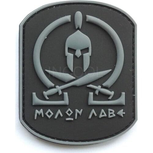 PVC Patch Spartan Patch Tactical Emblem Badges Hook Rubber Patches For Jackets Jeans Backpack