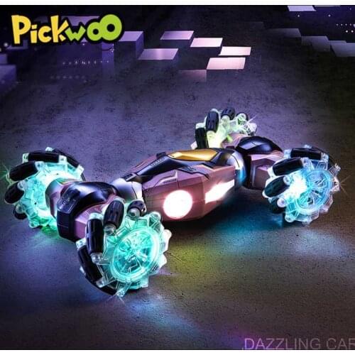 Pickwoo 1:16 4WD RC Stunt Remote Control Car Radio Gesture Induction Light Twist High Speed off Road Drift Vehicle Car Toy Model