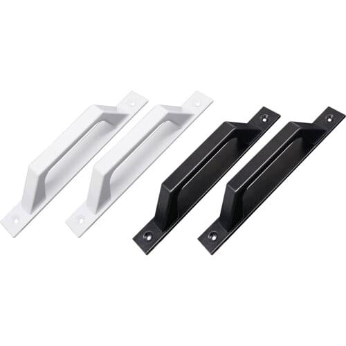 Sliding Barn Door Handle, Aluminum Replacement Hardware for Wooden Garden Door Shed Doors - Black, White