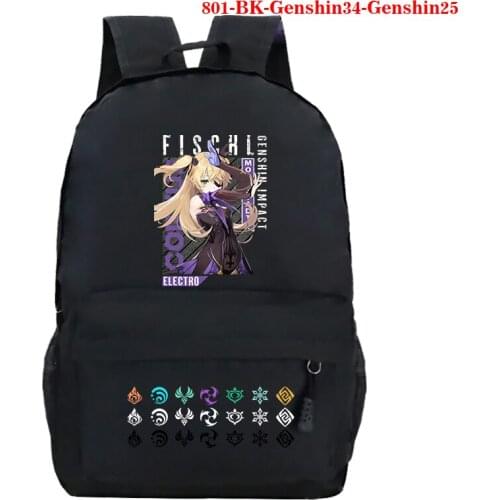 Unisex Genshin Impact Cartoon Anime Backpack Schoolbag for Teenager Boys Girls Harajuku Laptop Backpack Bags Canvas Backpack Men