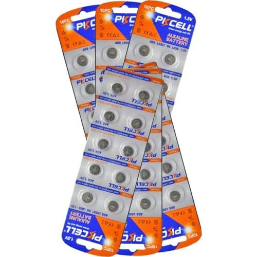 60Lot PKCELL AG6 LR69 LR171 LR920 LR921 1.5V 32mAh Alkaline Button Coin Batteries For Watches Toys