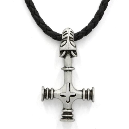 Norse Thors Hammer Olaf Wolf Cross Mjolnir Pendant Viking Fashion Jewelry Sword Men Necklace Talisman Black Rope Chain Jewelry