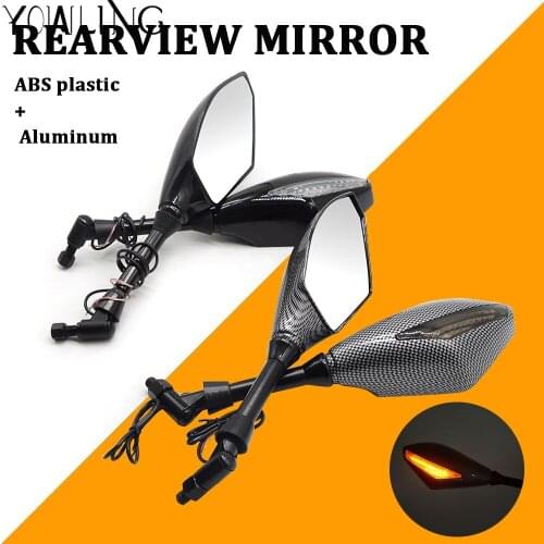 Motorcycle LED Turn Signals Mirrors Rearview Mirrors For honda yamaha tmax mt Kawasaki z750 Z800 Z1000 Suzuki Ducati XT660 WR250