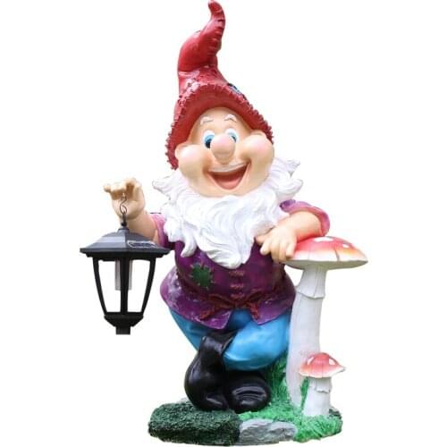 OUTDOOR GARDEN SCULPTURE CARTOON DWARF SOLAR LIGHT DECORATION ORNAMENT COURTYARD LAWN GARDEN LANDSCAPE SKETCH GNOME
