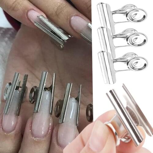 Nail Tips Clip Quick Building Poly UV Assistant Tool DIY Manicure Stainless Steel Extension Clamp 6pc/set Nail Tools