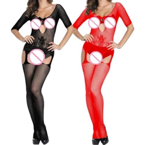 Crotchless Pajama Plus Size Sexy Lingerie Women Erotic Lingerie teddy Sexy Costumes Underwear Slips Intimates Body Stockings New