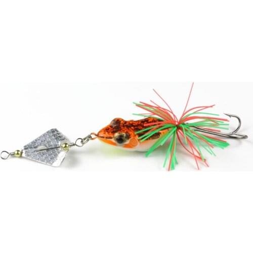 1Pcs Frog Fishing Bait With Propeller 13.5cm 9.3g Top Water Ray Frog Lure Noise Model Snakehead Killer Fishing Tackle