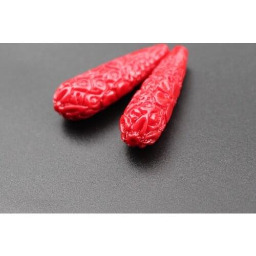 10Pieces/Lot 27mm 33mm 40mm Artificial Coral beads Flower beads Drop Shape Cabochon Red color for Jewelry making