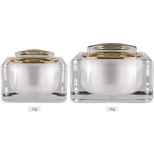 15g 30g White black Acrylic Cream Jar Empty Cosmetic Bottle Container Jar Square cream Bottle F20173496