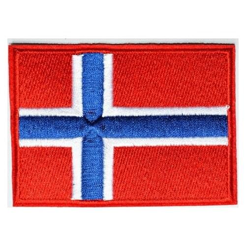 Flag of Norway Norwegian Europe embroidered applique iron on patch (size is about 9 * 6.2 cm)
