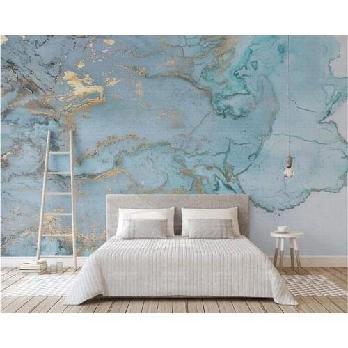 Beibehang Customized living room 3D murals fashion retro luxury blue gilding texture TV decorative background wall