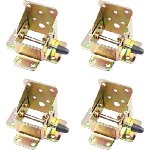 4X Iron Locking Folding Table Chair Leg Brackets Hinge Self Lock Foldable Hinges
