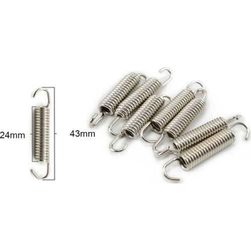 6 Pcs/lot 43mm Stainless Steel Spring One-way hook Motorcycle Exhaust Mounting Welding Fastener Accessories