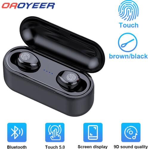 Wireless Bluetooth 5.0 Headphone F9 Touch In-Ear Binaural Stereo Sports Waterproof Wireless Mini Headphone With Microphone NEW