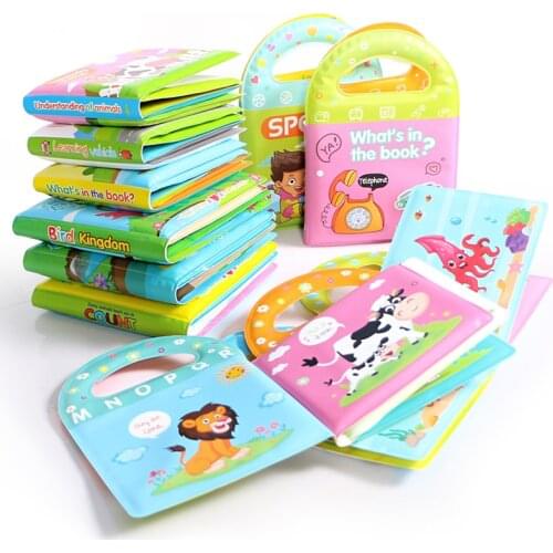 Baby puzzle early education bath book enlightenment cartoon waterproof eva floating water toy digital animal cognition toys