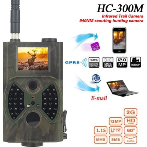 HC300M Hunting Trail Camera HC-300M Full 12MP 1080P Video Night MMS GPRS Scouting Infrared Game Hunter Camera