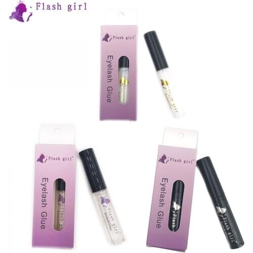 Flash Girl 3 Colors Eyelash Glue Long Lasting Fast Drying Black Eyelash Glue for Makeup