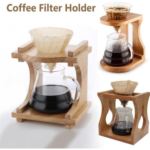 Coffee Wooden Stable Rack Coffee Filter Cup Holder Drip Filter Paper Filter Set Espresso Coffee Filters Barista Accessories