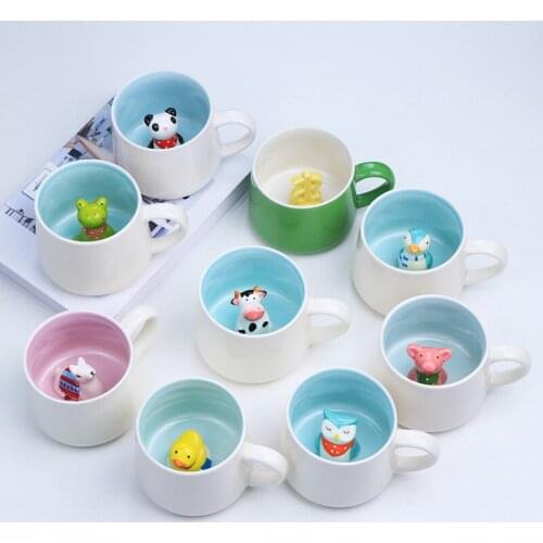 Creative 3D Animal Ceramic Mug Mug Coffee Cup Cow Panda Variety of Three-dimensional Animal Mug Ceramic Mug
