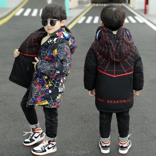 New fashion boys autumn winter SpiderMan jackets coats baby boys children kids windproof waterproof jackets double-deck warm