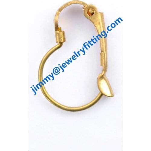 Brass lever back earring clip lever back earrings clip earring fitting fashion jewelry findings 18.5*13mm