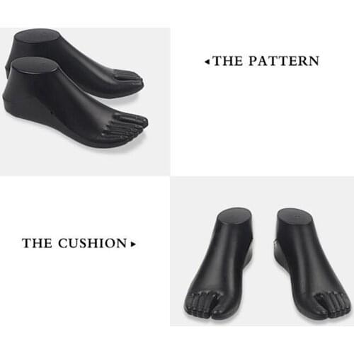 1 Pair Female Feet Mannequin Model For Foot Thong Style Sandal Shoe Sock Display Black