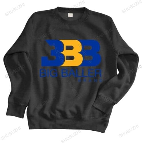 Man crew neck hoodie BBB - MENS WHITE hoodies W ROYAL & GOLD PRINT - LOS ANGELES SHOWTIME LAKE unisex sweatshirt men tops