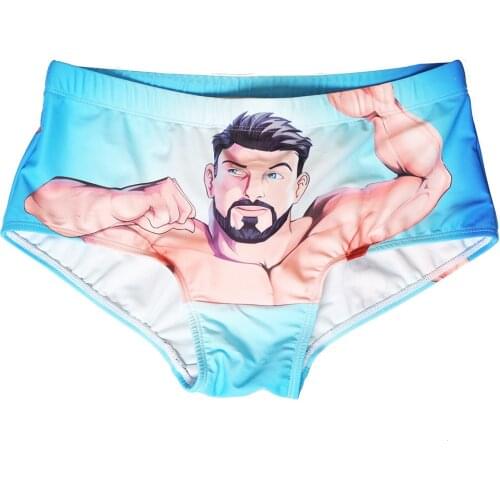 2021 Sexy Mens Swim Shorts Priting Swimwear Low Waist Swimming Briefs Boxer Man Bikini Men Trunks Bathing Suit Board Surf Boxers