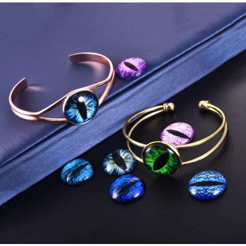 Mixed Mosaic Tiles Package eye eyeball Stepping Stone Glass Half Cabochons Round Crafts Glass Mosaic Marbless for Jewelry Making