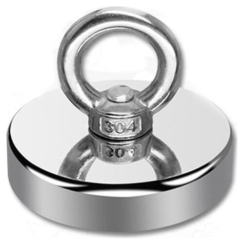 1 Pcs Neodymium Magnet Double Side Search Magnetic Hook Super Power Salvage Sea Fishing Magnet Holder Up to 9kg 19kg 32kg 41kg