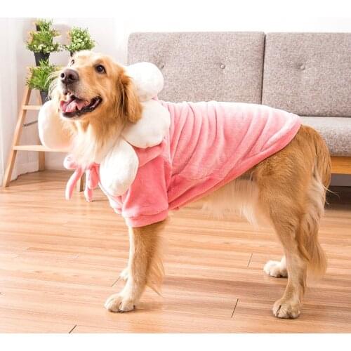 Big Dogs Clothes Cotton-Padded Clothes Hooded Winter Pajamas Loose Casual Clothes Autumn Coat Medium And Large Dogs
