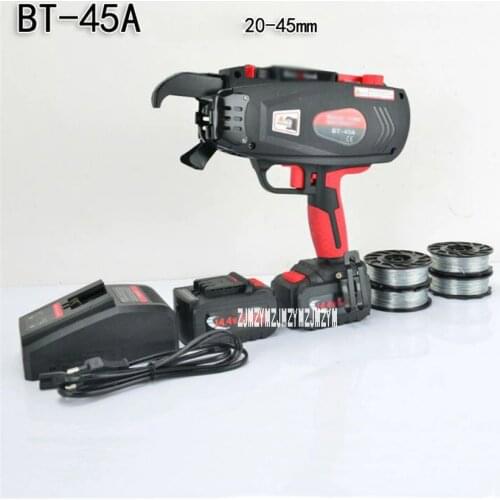 BT-45A Fully Automatic Tying Machine Handheld Rebar Strapping Machine Rechargeable Construction Tool 2/3 Turns 110V/220V 45mm