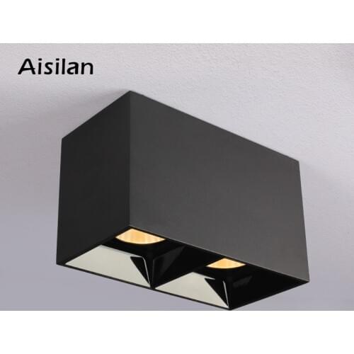Aisilan surface mounted LED ceiling spotlight double head square COB living room corridor aisle ceiling spot light cube lamp