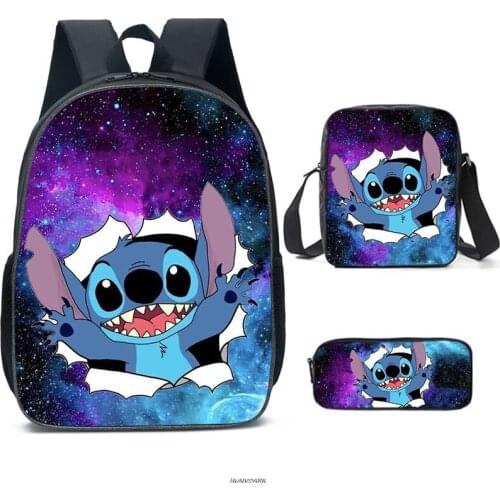 Stitch 3PCs/Set Backpack 3d Print Pattern School Bag for Boys Teenager Girls Backpacks Children Students Travel School Backpack