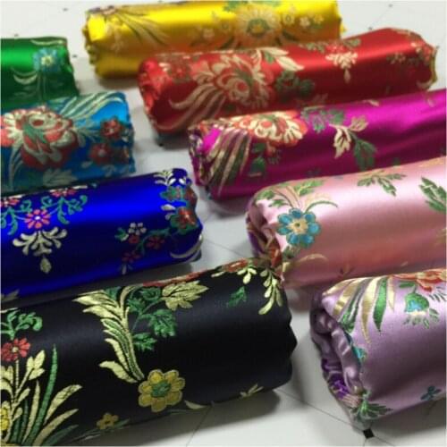Width 29'' Chinese Soft Embroidery Brocade Fabric By The Yard For Cheongsam Tang costume Shoe Cap Bag Material