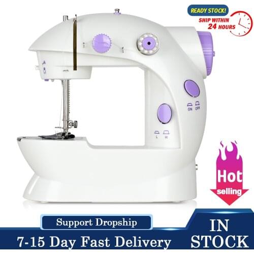 Nobebird Sewing Machine Mini Portable Household Night Light Foot Pedal Straight Line Hand Table Two Thread Kit Electric