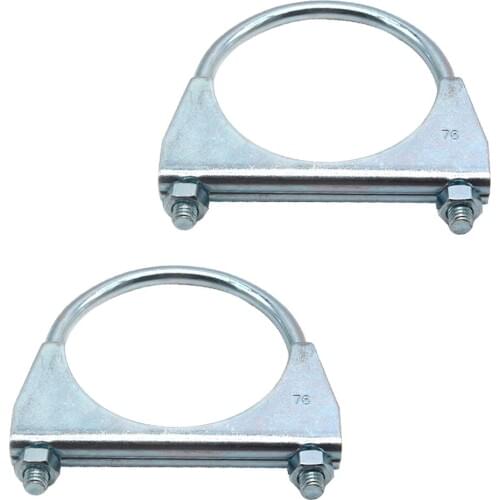 2pcs Heavy Duty Saddle Style U Muffler Clamps With Antirust Jacket (3 ")