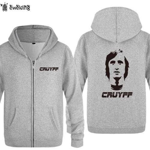 Zipper Hoodies Men JOHAN CRUYFF Printed Mens Hoodie Fleece Long Sleeve Man Jacket Sweatshirt Coat Fitness Tracksuit Fans Clothes