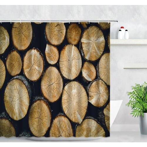 Retro Trees Wood Grain Shower Curtain Old Wooden Board Personality Home Decor Waterproof Fabric Bathroom Curtains With Hooks Set