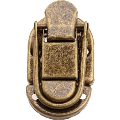 1Pc 60x34mm Vintage Lock Antique Bronze Hasp Jewelry Chest Box Gift Box Suitcase Case Buckles Hasp Latch Catch Clasp with Screws