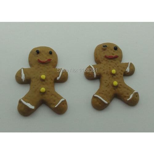 1pcs/lot resin flatback Gingerbread man 20mm Cabochons Scrapbooking Hair Bow Center DIY Christmas decration C109-8